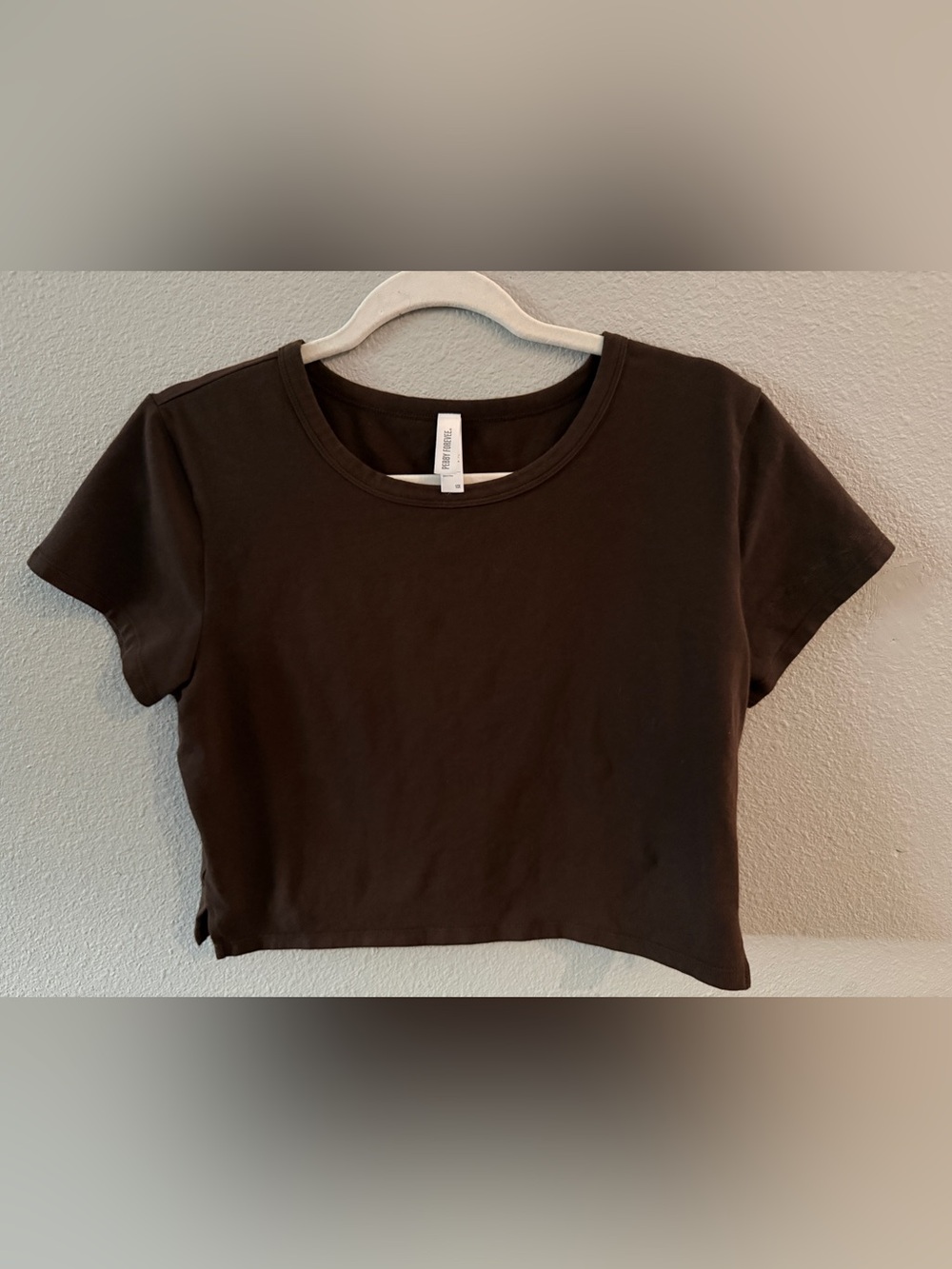 Classic cropped baby Tee in Dark Brown(Cocoa) by Pebby Forevee
